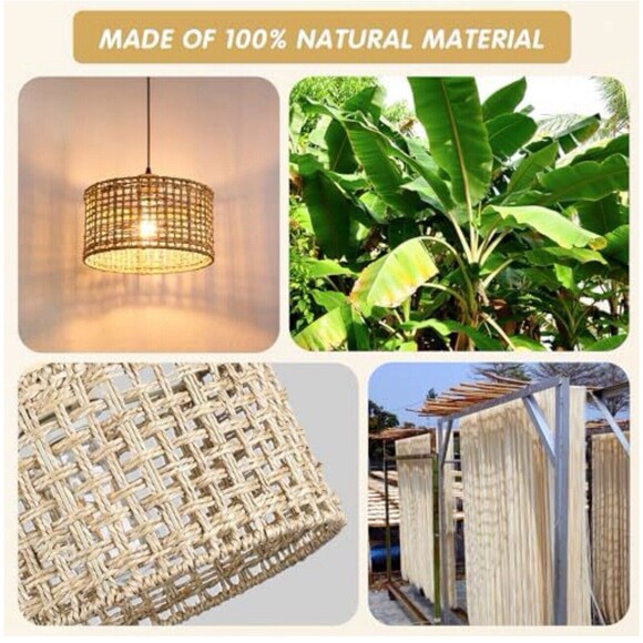 Hanging Ceiling Light Fixture 11.8”  Hand Woven Rattan Pendant Lamp Pendant NEW - Picture 3 of 7